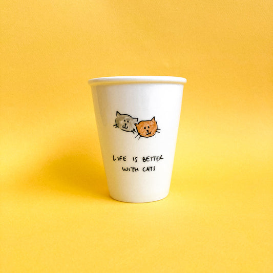 Tasse "Life is better with cats"